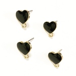 Heart black ピアス《3ペア（6個）》