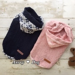 犬服 ［冬物新作！］（再販）「雪柄ニットパーカー♪