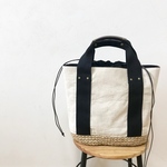 【受注製作】  キャンバスかごトート キナリ×Black