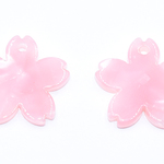 A1453   30個  アクリルパーツ プレート 桜1穴 18×19mm ピンク  3X【10ヶ】 