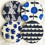 ＊  送料無料 北欧 ブルー系 コースター  4枚set  ＊