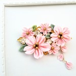 桜の花びら舞う、サクラサクブローチ