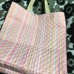 ランドセルまで⁈通園通学バック ピンク×カラフルライン柄   