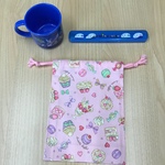 w15×20cm 歯ブラシコップ袋 ピンク スイーツ ケーキ柄