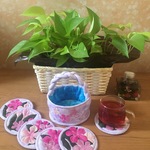 「can様ご依頼品」収納バスケット付きコースターセット