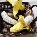 オーガニックコットン糸とバナナ繊維糸で作った🍌バナナ  あみぐるみ