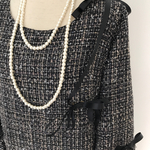 卒業式に11号黒ツイードAラインワンピース
