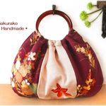 【新】ふっくらはんなり◆着物リメイクバッグ◆紫菊1