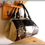 あおりがま口＊国産帆布＆デニムの2WAYミニボストン