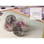 black dot lace  *  flower ［earring/pierce］