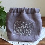 イニシャル 刺繍オーダー　バネポーチ スモールサイズ