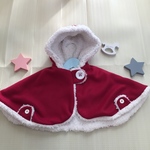 ベビーのあったかモコモコポンチョ（赤色）