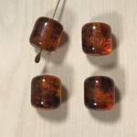 VINTAGE TORTOISE CYLINDER BEADS 