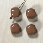 VINTAGE BROWN SQUARE CUBE BEADS 
