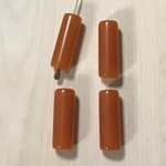 VINTAGE AMBER TUBE STICK BEADS 