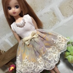 リカちゃん服ワンピース 〜花チュール・イエロー〜