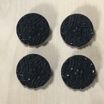 BLACK FLOWER DESIGN BUTTON PARTS