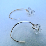 14kgf  ハーキマーダイヤモンドのマーキスフックピアス〜HERKIMER DIAMOND〜