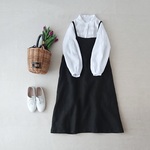 【再販10】リネンキャミソールワンピース black
