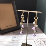 ✳︎パープルフラワーとパールのゆらゆらピアス・イヤリング✳︎