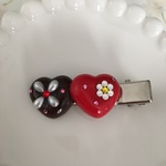 ハートチョコのバレンタインヘアクリップ♡5cm