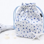 Palmtree White×navy 巾着袋【送料無料】