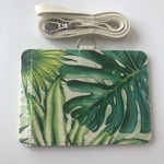 受注作成 送料込み グリーンの葉パスケース 社員証 IDホルダー ネームホルダー 定期入れ カードケース  モンステラ