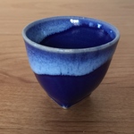 瑠璃白萩釉のぐい呑