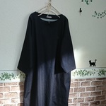*wakaba31926様オーダー品*ソフトデニムのゆったりワンピース*,濃紺色*