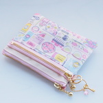 LIBERTY　Forget me nots　フォーゲットミーノッツ 2015SS　17p　wファスナー・クリアポケット付きminiポーチ　◆suicaケース・パスケースにも♪