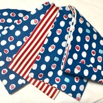 [SALE!]青地にいちご大福柄 半幅帯新品