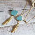 Turquoise Necklace with feather