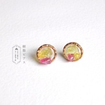 【 樹脂ピアス 】鉱石 樹脂ピアス