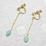 天然石アマゾナイトピアス/イヤリング（金具変更可）