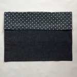 ［再販］防災頭巾カバー・防災頭巾入れ・イスの背もたれに被せるタイプ・入学準備品・入学準備グッズ・デニム&星柄