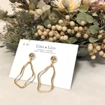 大人可愛い♡ゴールド変形フープ×ゴールド(チタン)ピアス
