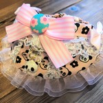 犬・猫の首輪　約30～34　cocoちゃんバンダナチョーカー　パンダ・ピンク・花・プリンセス