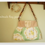 ☆レースフラワーのショルダーバッグ/グリーン☆