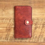 【新作特別価格】新作 ほぼ全機種対応！iPhone Android ベルト付きスマホケース 牛ヌメ革 手帳型 本革 レッド 名入れ刻印 フラップ