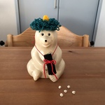 【青鬼】しろくま貯金箱用節分セットA(首掛け恵方巻き)