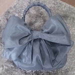 ☆受注製作☆黒 バルーンシルエットのイニシャルリボンバッグ 
