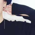 chaîne イヤリング  ピアス  ノンホールピアス ハンドメイド アクセサリー ファッション  handmade simple シンプル  ナチュラル シルバー チェーン プチプラ