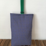 シューズバッグ 28×21×5.5  ネイビー  しかく　上履き入れ　マチあり