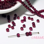 【天然石ビーズ】ガーネットAAA　3mm 15粒　ハンドメイド素材