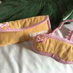 【e様オーダー品】入園入学アイマスク・ケースのセット★ドットイエロー
