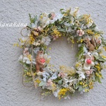 春の森ミモザと動物たちのwreath