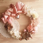 バレンタインリース(24cm)＊milkyストロベリーショコラ＊フラワーリース