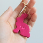 革のキーホルダー(うさぎ)※刻印無料サービス