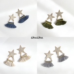 星×トライアングルタッセルピアス／イヤリング