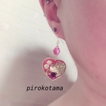 アレルギー対応ピアス 赤いハート